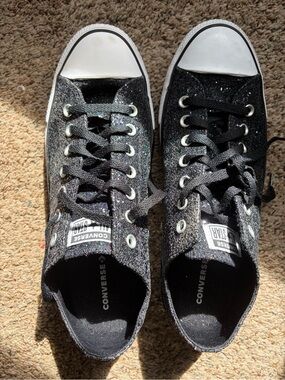 Converse Black Glitter Low Top Sneakers